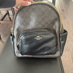 Coach Signature Black and Brown Backpack
